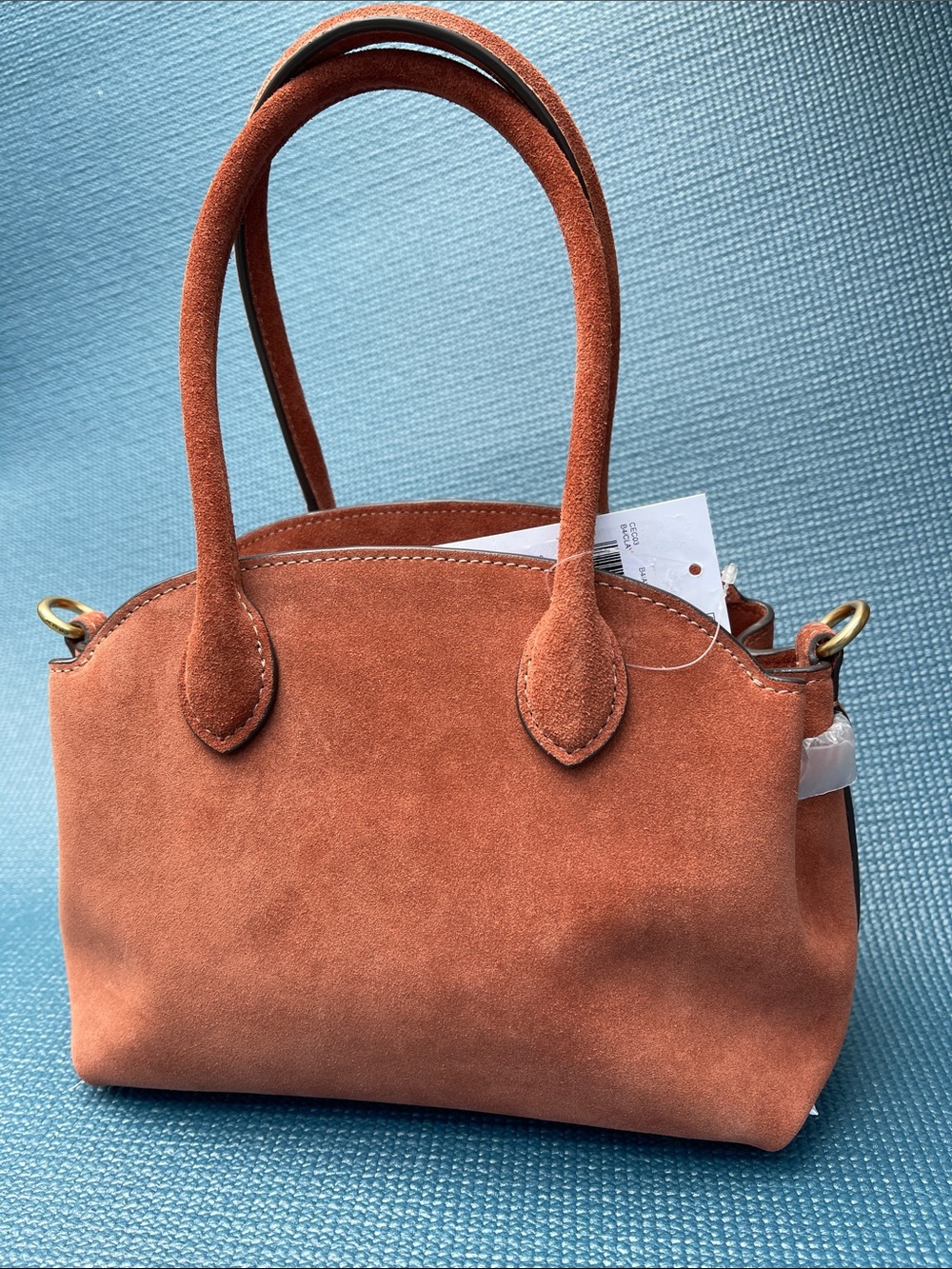 Coach Suede Satchel in Rust Orange - Picture 2 of 11